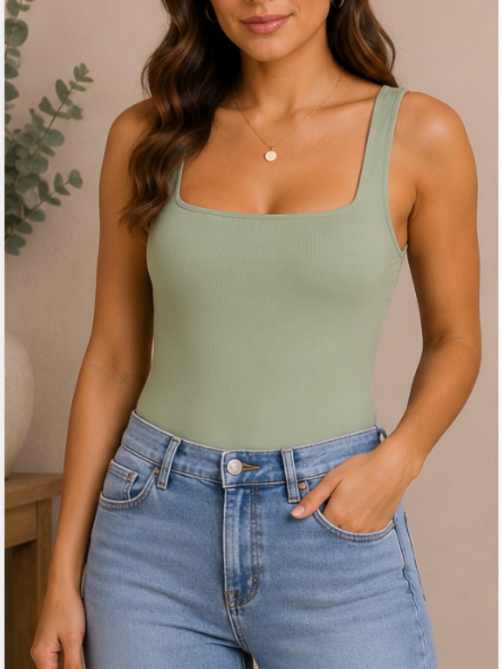 Blue Rain x Francesca’s Women’s Sage Green Bodysuit, size XL